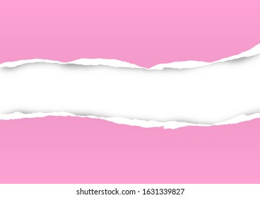 Torn paper on transparent background with space for text. Vector illustration.
