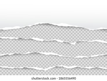 Torn paper on transparent background with space for text. Vector illustration.