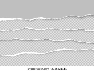 Torn paper on transparent background with space for text. Vector illustration.