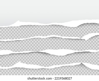 Torn paper on transparent background with space for text. Vector illustration.