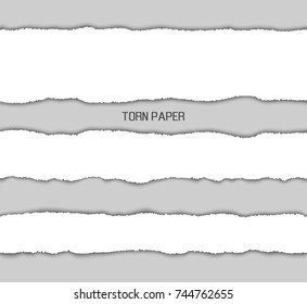 Torn paper picture design representing text written in the centerpiece of image and grey and pieces of documents vector illustration