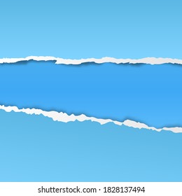 Torn paper pieces background. Ripped paper strips. Space for your text. Paper pieces. Vector illustration.