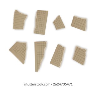 Torn Paper Pieces Collection or newspaper clipart with edges for social media Vector format