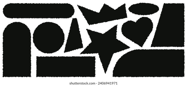 Arrojar piezas de papel. Marcas cuadradas negras con bordes jaleados.Collage, tira de grifo, hoja negra cortada. Borde de caligrafía, fondo de encabezado de fondo aislado.