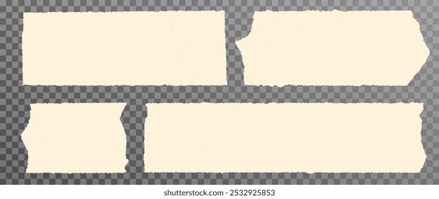 Torn paper pieces vector elements isolated