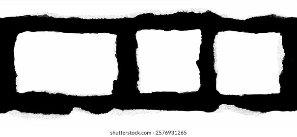 Torn paper pieces vector elements isolated