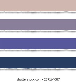 Torn paper pieces. Vector EPS10 illustration. Design elements - paper with ripped edges for web banner and print
