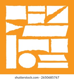 Papel rasgado PNG, clipart de borda de papel rasgado, vetor de nota de sucata grunge, sobreposição de papel gravado em branco