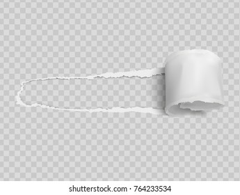 Torn paper realistic, hole in the sheet of paper on a transparent background. Vector illustrations  