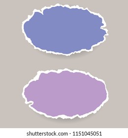Torn paper realistic vector banner isolated on grey background. Paper strip with teared edges