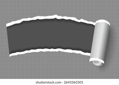 Torn Paper Reveal Effect with Curled Edge on Background