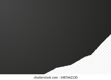 torn paper right corner black background vector illustration