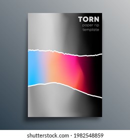 Torn paper rip design for poster, flyer, brochure cover, typography, or other printing products. Vector illustration.