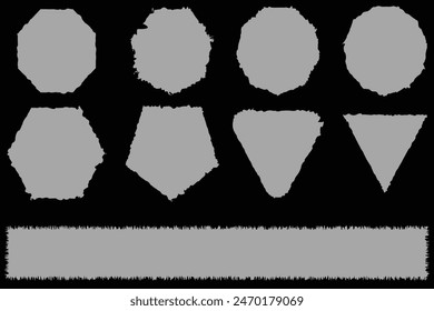 Rasgar pedazos de papel rasgados del borde de la hoja, papel de la nota o las páginas del cuaderno, fondos de Vector. Papel rasgado del bloc de notas para notas de mensaje, página o Anuncio y tiras de pedazos rasgados en blanco de la cartulina. Eps10.