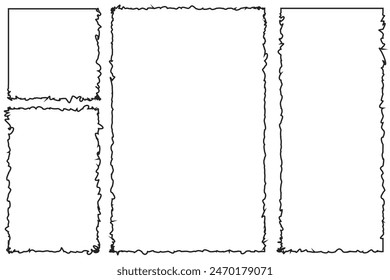 Rasgar pedazos de papel rasgados del borde de la hoja, papel de la nota o las páginas del cuaderno, fondos de Vector. Papel rasgado del bloc de notas para notas de mensaje, página o Anuncio y tiras de pedazos rasgados en blanco de la cartulina. Eps10.