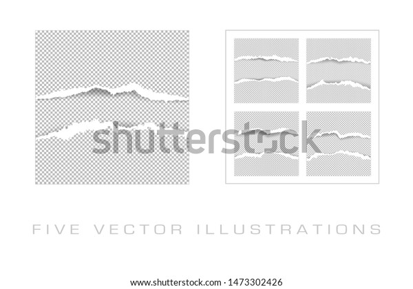 Torn\
paper with ripped edges with shadow on transparent background.\
Graphic concept for your design, 3d\
Illustration