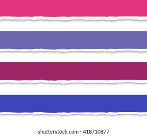 Torn paper with ripped edges vector web banners set. Torn paper stripes and pieces. Template torn paper dividers, ripped paper headers for website