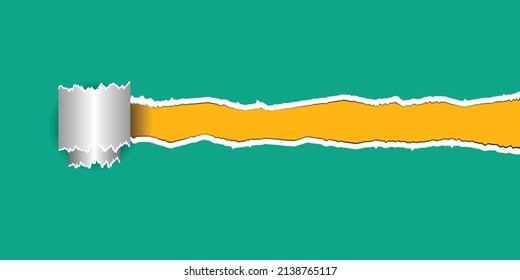 Torn paper with roll effect banner free vector