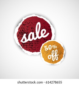 torn paper sale tag
