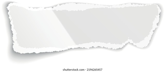 Torn paper scrap. Ripped realistic white note