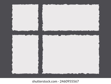 El papel rasgado recorta el fondo sobre fondo negro.