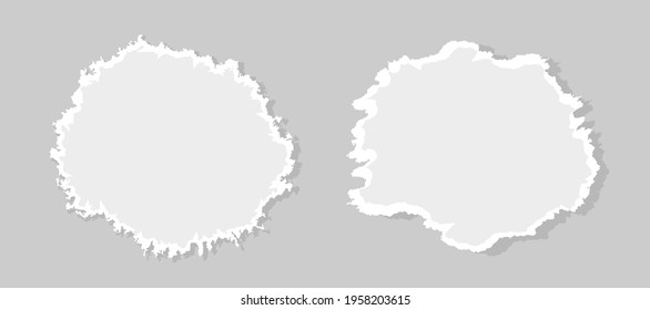 Torn paper set. Lacerated paper. Distort shape. Vector illustration