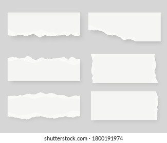 Torn paper set. Set of ripped paper. Vector illustration.