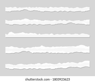 Torn paper set. Set of ripped paper. Vector illustration.