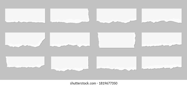 Torn paper set. Set of ripped paper. Vector illustration.