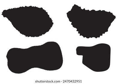 Torn paper shape vector illustration. Collage sticker piece, shred strip, cut sheet. Blank horizontal note. Set of headline band. Calligraphy border, isolated grunge header background