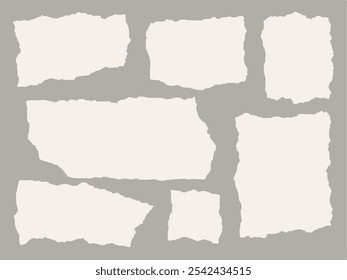 Torn Paper Shapes Vector Set.