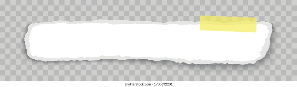 Torn paper sheet with adhesive tape realistic illustration
