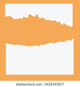 Torn paper sheet. Torn paper edge. Paper texture. Rough broken border of paper stripe. Vector illustration isolated,