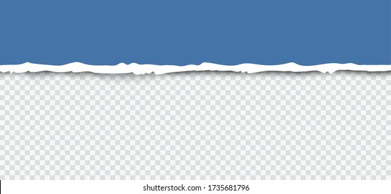 Torn paper sheet with shadow realistic illustration