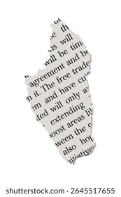 Torn Paper Sheet with Text, Ripped Newspaper, Handwritten Edged Notepaper, Magazine Scrapbook, Retro Gazette. Trendy Collage Vector Isolated Vintage Modern Journal Element