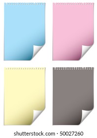 torn paper sheet with whole and cmyk color and drop shadow