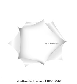 Torn paper with space for text. Vector illustration.