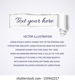 Torn paper with space for your message. Vector Illustration, eps10, contains transparencies