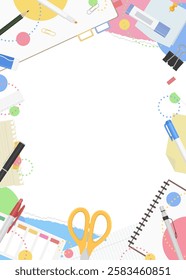 Torn Paper and Stationery Background Frame, Pop Design, Vertical