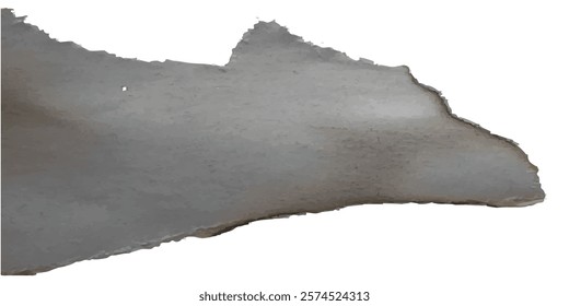 Torn paper strip with natural burn marks and soft charred edges perfect for vintage scrapbook templates, digital overlays, and creative designs