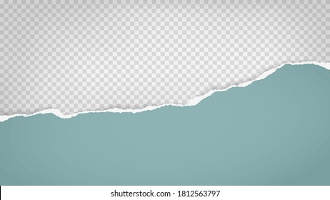 La tira de papel rota está sobre fondo transparente blanco para texto, publicidad o diseño. Ilustración del vector