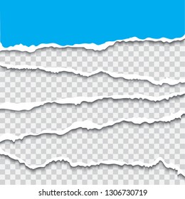 Torn paper strips collection realistic vector break paper edges isolated