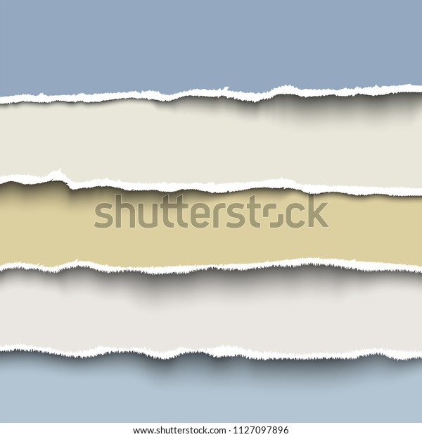 Torn paper strips set, realistic vector template\
for banner, header and\
flyer