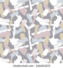 Torn paper style pattern design. Repeating Pattern. Elegant, muted colors. Great for surface and textile design.
