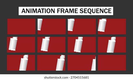 Torn Paper Transition Animation Frame Sequence - Rolled-Up Page Reveal Effect