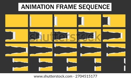 Torn Paper Transition Animation Frame Sequence - Rolled-Up Page Reveal Effect