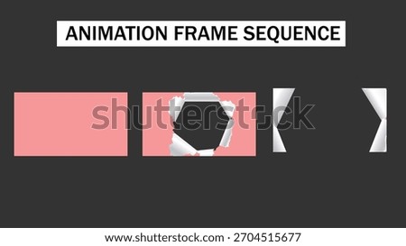 Torn Paper Transition Animation Frame Sequence - Rolled-Up Page Reveal Effect