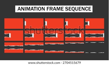 Torn Paper Transition Animation Frame Sequence - Rolled-Up Page Reveal Effect