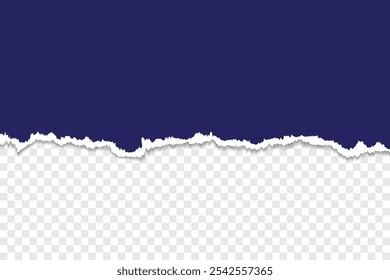 Torn paper with transparent background for text or design.
