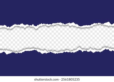 Torn paper with transparent background for text or design.